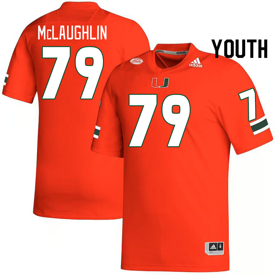 Youth #79 Michael McLaughlin Miami Hurricanes College Football Jerseys Stitched-Orange - Click Image to Close
